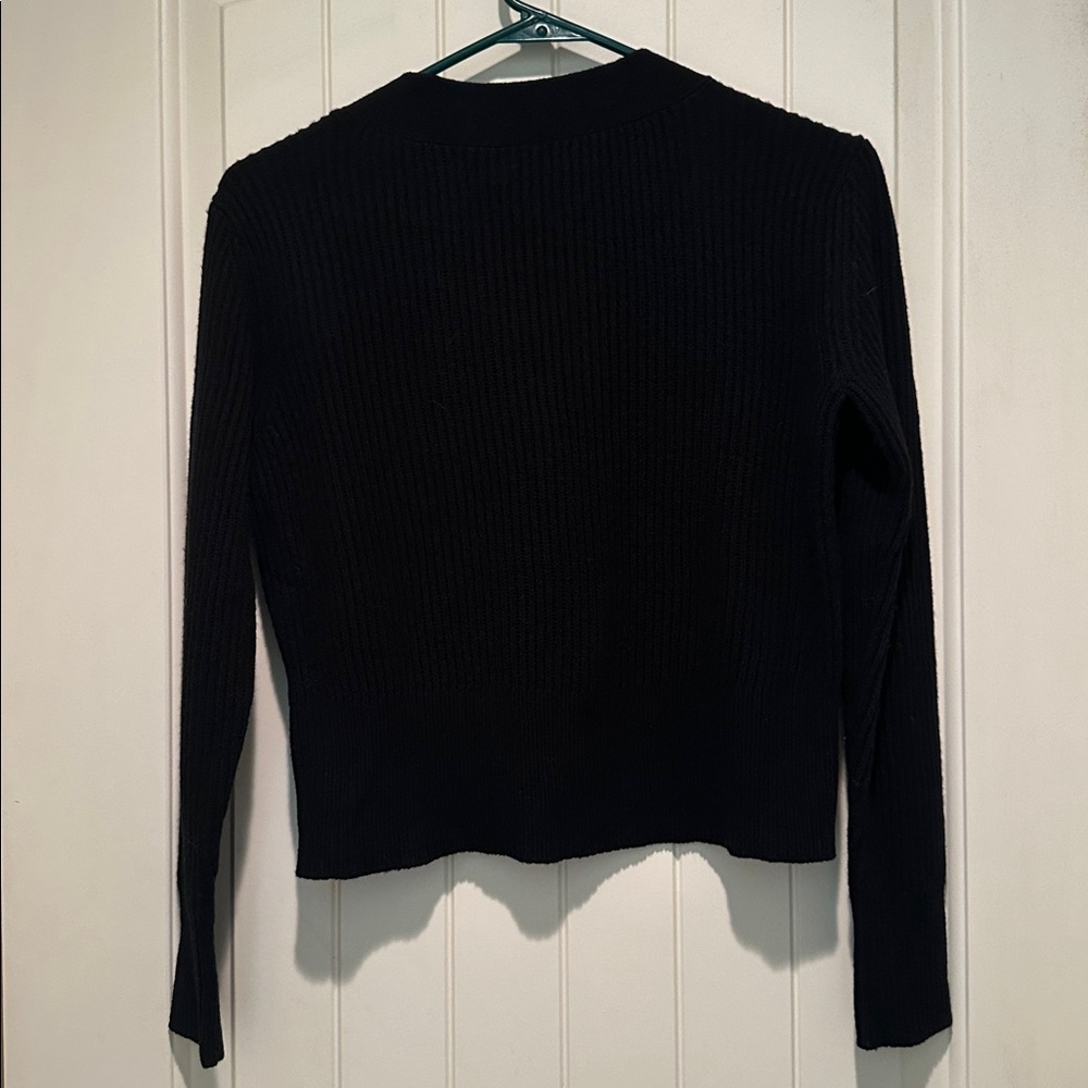 Club Monaco Cardigan black button down ribbed - Picture 4 of 7